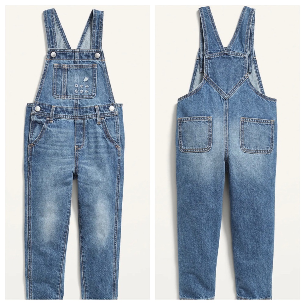 OLD NAVY Unisex Toddler Slouchy Straight Embroidered Jean Overalls